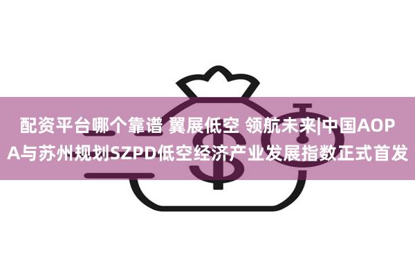配资平台哪个靠谱 翼展低空 领航未来|中国AOPA与苏州规划SZPD低空经济产业发展指数正式首发